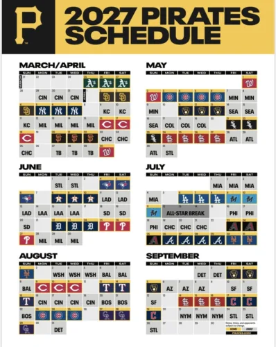 Pirates’ schedule released for 2027